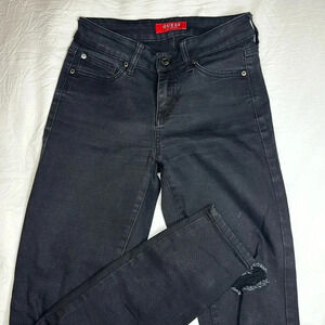 Guess Distressed black skinny jeans
